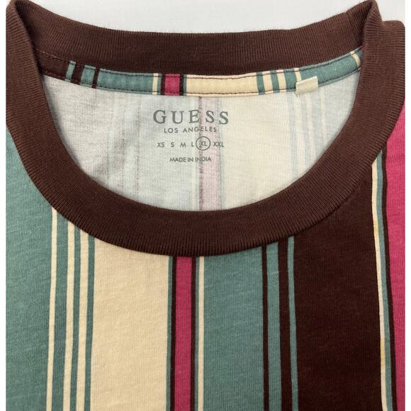 Guess Striped Shirt Size XL Pre-Owned fair condition w/stains and some shrinkage - Picture 3 of 10
